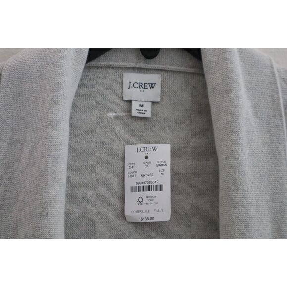 J. Crew BA866 Women's Sz Medium Light Gray Heather Chelsea Sweater Blazer - Picture 3 of 8